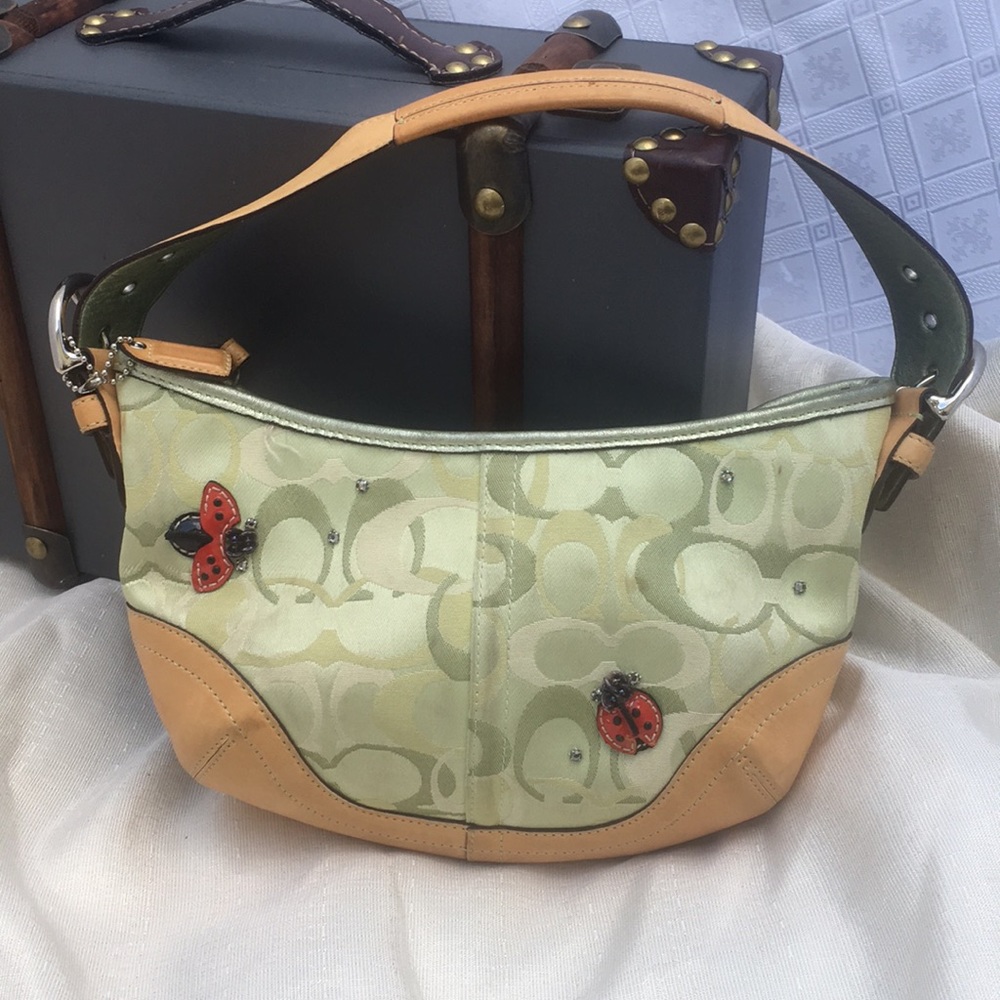 Rare Coach leather and embroidery purse